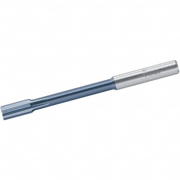 Walter-Titex - 7.98mm Solid Carbide 6 Flute Chucking Reamer - Straight Flute, 8mm Straight Shank, 16mm Flute Length, 100mm OAL - Strong Tooling