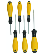 6 Piece - T6; T8; T9; T10; T15; T20 - Torx ESD Safe SoftFinish® Cushion Grip Screwdriver Set - Strong Tooling