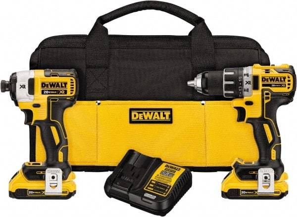 DeWALT - 20 Volt Cordless Tool Combination Kit - Includes Brushless Compact Drill/Driver & Impact Driver, Lithium-Ion Battery Included - Strong Tooling