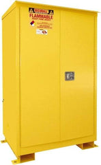 Securall Cabinets - 2 Door, 2 Shelf, Yellow Steel Standard Safety Cabinet for Flammable and Combustible Liquids - 69" High x 43" Wide x 31" Deep, Manual Closing Door, 3 Point Key Lock, 90 Gal Capacity - Strong Tooling