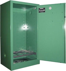 Securall Cabinets - 1 Door, Green Steel Standard Safety Cabinet for Flammable and Combustible Liquids - 44" High x 23" Wide x 18" Deep, Manual Closing Door, 3 Point Key Lock, D, E Cylinder Capacity - Strong Tooling