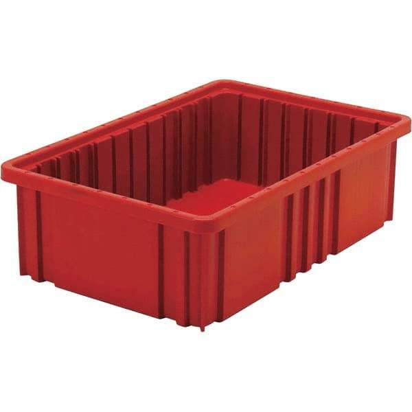 Quantum Storage - 40 Lb Load Capacity Red Polypropylene Dividable Container - Stacking, 5" Long x 10.9" Wide x 16-1/2" High - Strong Tooling