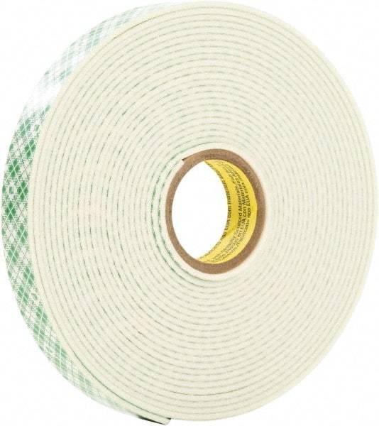 3M - 1/2" x 5 Yd Acrylic Adhesive Double Sided Tape - 0.04" Thick, Urethane Foam Liner, Series 4026W - Strong Tooling