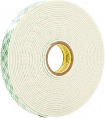 3M - 1/2" x 5 Yd Acrylic Adhesive Double Sided Tape - 0.04" Thick, Urethane Foam Liner, Series 4026W - Strong Tooling