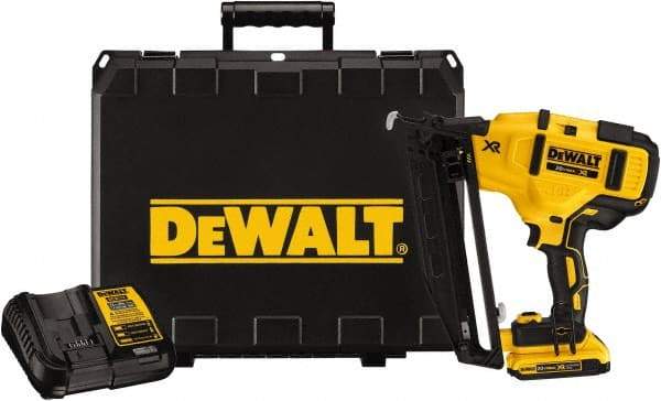 DeWALT - Cordless Cordless Brushless Finish Nailer Kit - 16 Gauge Nail Diam, 1-1/4 to 2-1/2" Long Nail, Lithium-Ion Batteries Included - Strong Tooling