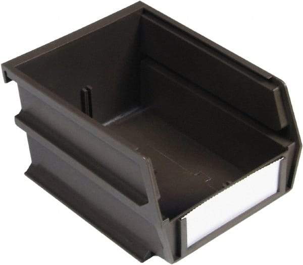 Triton - 12 Lb. Load Capacity, 7-3/8" Deep, Brown Polypropylene Hopper Stacking Bin - 3" High x 4-1/8" Wide x 7-3/8" Long - Strong Tooling