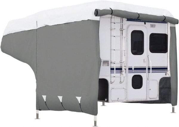 Classic Accessories - Polypropylene RV Protective Cover - 10 to 12' Long, Gray and White - Strong Tooling