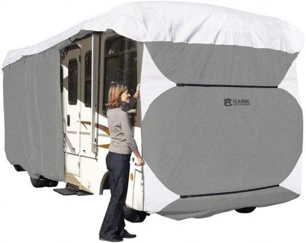 Classic Accessories - Polypropylene RV Protective Cover - 37 to 40' Long x 140" High, Gray and White - Strong Tooling