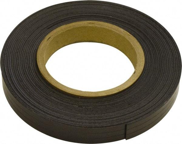 Mag-Mate - 300" Long x 1/2" Wide x 1/16" Thick Flexible Magnetic Strip - 6 Lb Max Pull Force, 3 Linear Ft/Lb Magnetic Pull Force, Plain Back, Dark Brown - Strong Tooling