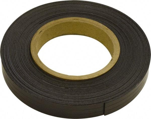 Mag-Mate - 300" Long x 1" Wide x 1/32" Thick Flexible Magnetic Strip - 8 Lb Max Pull Force, 4 Linear Ft/Lb Magnetic Pull Force, Plain Back, Dark Brown - Strong Tooling