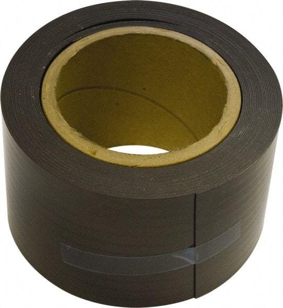 Mag-Mate - 25' Long x 3" Wide x 1/32" Thick Flexible Magnetic Strip - 24 Lb Max Pull Force, 12 Linear Ft/Lb Magnetic Pull Force, Plain Back, Dark Brown - Strong Tooling