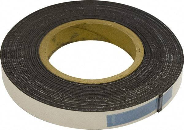 Mag-Mate - 300" Long x 1" Wide x 1/16" Thick Flexible Magnetic Strip - 12 Lb Max Pull Force, 6 Linear Ft/Lb Magnetic Pull Force, Adhesive Back, Dark Brown - Strong Tooling