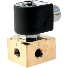 Parker - 120/60 - 110/50 VAC 3/8" NPT Port Brass Three-Way Quick Exhaust Solenoid Valve - Strong Tooling