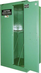 Securall Cabinets - 1 Door, Green Steel Standard Safety Cabinet for Flammable and Combustible Liquids - 46" High x 43" Wide x 18" Deep, Self Closing Door, 3 Point Key Lock, H Cylinder Capacity - Strong Tooling