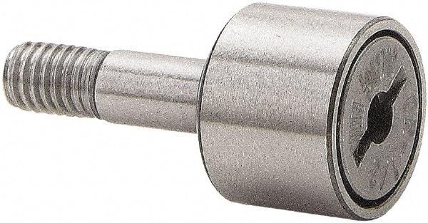 Accurate Bushing - 1-3/8" Roller Diam x 3/4" Width, 1/2" Stud Diam x 1-1/4" Length, Stud Cam Follower - Stainless Steel, 5/8" Thread Length, 1/2-20 Thread, 2" OAL, 2,750 Lb Dynamic Cap - Strong Tooling