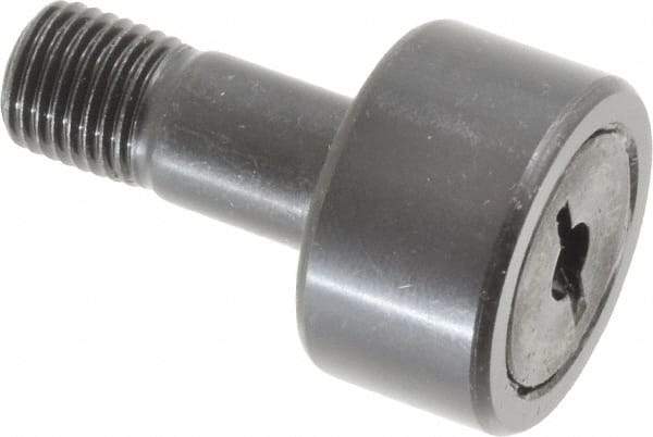 Accurate Bushing - 7/8" Roller Diam x 1/2" Width, 3/8" Stud Diam x 7/8" Length, Stud Cam Follower - Steel, 3/8" Thread Length, 3/8-24 Thread, 1-3/8" OAL, 2,140 Lb Dynamic Cap, 2,260 Lb Static Cap - Strong Tooling