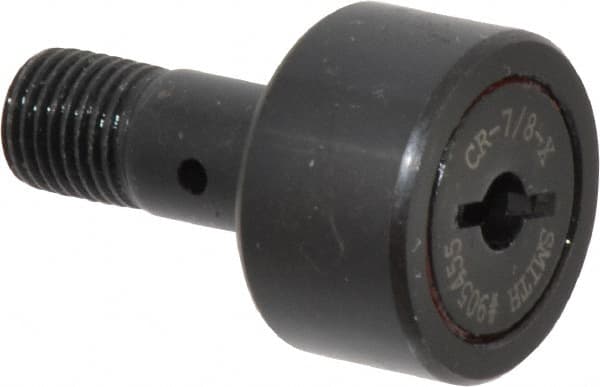 Accurate Bushing - 7/8" Roller Diam x 1/2" Width, 3/8" Stud Diam x 7/8" Length, Stud Cam Follower - Steel, 3/8" Thread Length, 3/8-24 Thread, 1-3/8" OAL, 2,140 Lb Dynamic Cap, 2,260 Lb Static Cap - Strong Tooling