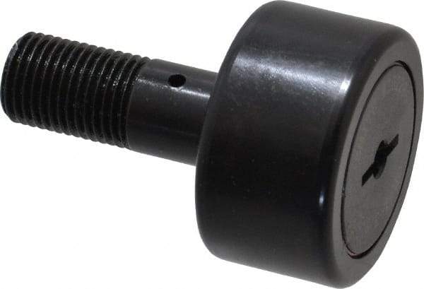 Accurate Bushing - 1-3/8" Roller Diam x 3/4" Width, 1/2" Stud Diam x 1-1/4" Length, Stud Cam Follower - Steel, 5/8" Thread Length, 1/2-20 Thread, 2" OAL, 4,470 Lb Dynamic Cap, 4,300 Lb Static Cap - Strong Tooling