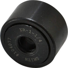 Accurate Bushing - 3/8" Bore, 1-1/4" Roller Diam x 3/4" Roller Width, Steel Yoke Cam Follower - 4,470 Lb Dynamic Load Capacity, 13/16" Overall Width - Strong Tooling