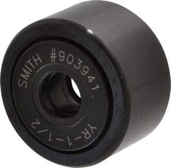 Accurate Bushing - 7/16" Bore, 1-1/2" Roller Diam x 7/8" Roller Width, Steel Yoke Cam Follower - 5,560 Lb Dynamic Load Capacity, 15/16" Overall Width - Strong Tooling