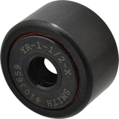 Accurate Bushing - 7/16" Bore, 1-1/2" Roller Diam x 7/8" Roller Width, Steel Yoke Cam Follower - 5,560 Lb Dynamic Load Capacity, 15/16" Overall Width - Strong Tooling