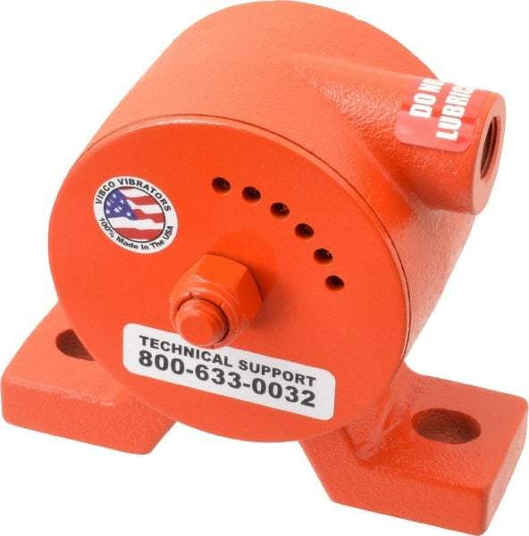 Vibco - 600 Lb. Force, 11 Cubic Feet per Minute, 6,800 RPM, 69 Decibel, Pneumatic Vibrator - 5-5/16" Long x 1-1/2" Wide x 4-5/8" High, 3/8 Port Inlet - Strong Tooling