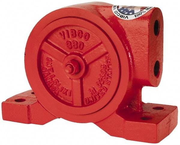 Vibco - 600 Lb. Force, 20 Cubic Feet per Minute, 6,500 RPM, 78 Decibel, Pneumatic Vibrator - 6-5/8" Long x 2-1/8" Wide x 4-7/8" High, 3/8 Port Inlet, 3/8 Port Outlet - Strong Tooling