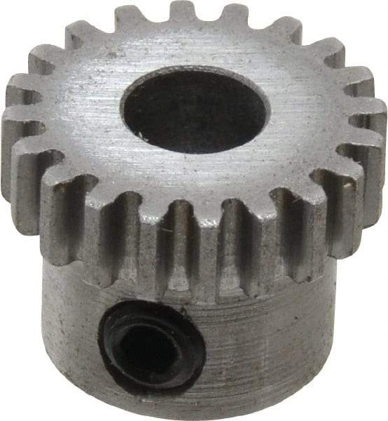 Boston Gear - 32 Pitch, 5/8" Pitch Diam, 20 Tooth Spur Gear - 0.188" Face Width, 1/4" Bore Diam, 0.52" Hub Diam, 14.5° Pressure Angle, Steel - Strong Tooling