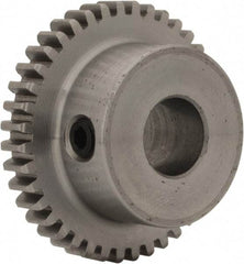 Boston Gear - 32 Pitch, 1-1/4" Pitch Diam, 40 Tooth Spur Gear - 0.188" Face Width, 3/8" Bore Diam, 0.88" Hub Diam, 14.5° Pressure Angle, Steel - Strong Tooling