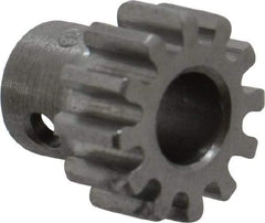 Boston Gear - 24 Pitch, 1/2" Pitch Diam, 12 Tooth Spur Gear - 1/4" Face Width, 1/4" Bore Diam, 0.36" Hub Diam, 14.5° Pressure Angle, Steel - Strong Tooling