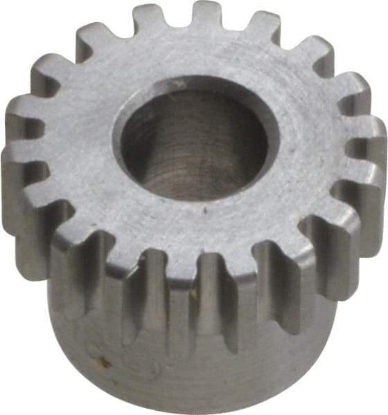 Boston Gear - 24 Pitch, 0.833" Pitch Diam, 18 Tooth Spur Gear - 1/4" Face Width, 5/16" Bore Diam, 0.7" Hub Diam, 14.5° Pressure Angle, Steel - Strong Tooling