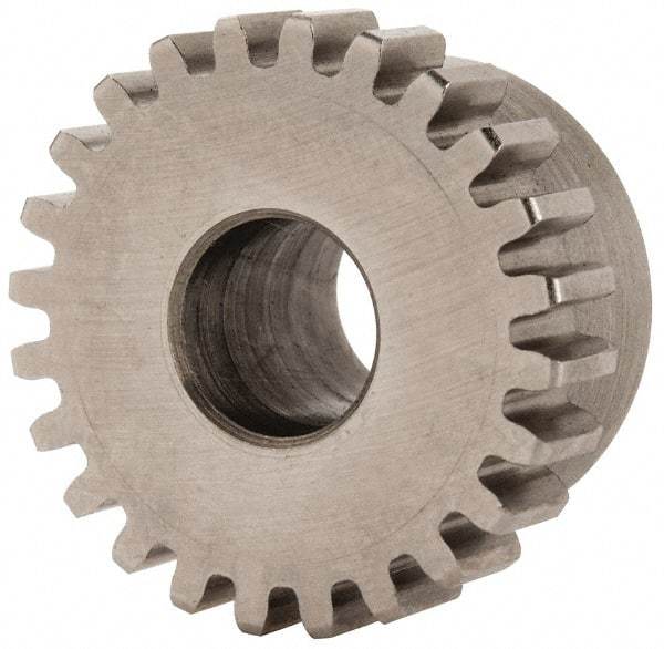 Boston Gear - 24 Pitch, 1" Pitch Diam, 24 Tooth Spur Gear - 1/4" Face Width, 3/8" Bore Diam, 0.87" Hub Diam, 14.5° Pressure Angle, Steel - Strong Tooling