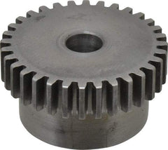 Boston Gear - 20 Pitch, 1.6" Pitch Diam, 32 Tooth Spur Gear - 3/8" Face Width, 3/8" Bore Diam, 1.32" Hub Diam, 14.5° Pressure Angle, Steel - Strong Tooling