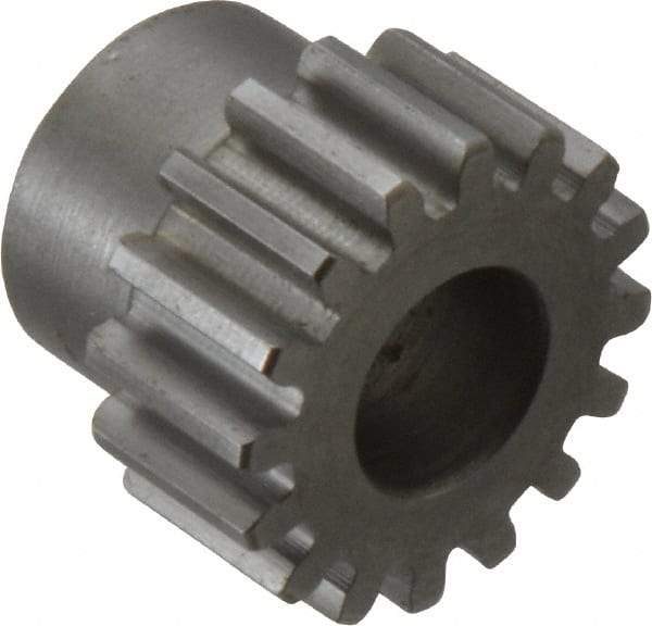 Boston Gear - 16 Pitch, 1" Pitch Diam, 16 Tooth Spur Gear - 1/2" Face Width, 1/2" Bore Diam, 0.81" Hub Diam, 14.5° Pressure Angle, Steel - Strong Tooling