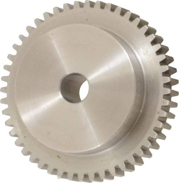 Boston Gear - 16 Pitch, 3" Pitch Diam, 48 Tooth Spur Gear - 1/2" Face Width, 1/2" Bore Diam, 2.19" Hub Diam, 14.5° Pressure Angle, Steel - Strong Tooling