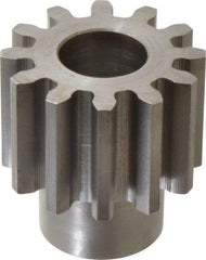 Boston Gear - 6 Pitch, 2" Pitch Diam, 12 Tooth Spur Gear - 1-1/2" Face Width, 1" Bore Diam, 1.46" Hub Diam, 14.5° Pressure Angle, Steel - Strong Tooling