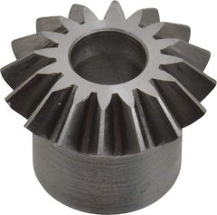 Boston Gear - 16 Pitch, 1" Pitch Diam, 16 Tooth Miter Gear - 0.23" Face Width, 3/8" Bore Diam, 3/4" Hub Diam, 20° Pressure Angle, Steel - Strong Tooling