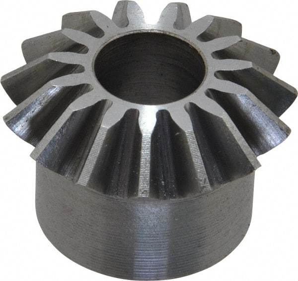 Boston Gear - 12 Pitch, 1-1/4" Pitch Diam, 15 Tooth Miter Gear - 0.29" Face Width, 1/2" Bore Diam, 1" Hub Diam, 20° Pressure Angle, Steel - Strong Tooling