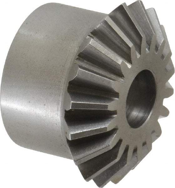 Boston Gear - 12 Pitch, 1-1/2" Pitch Diam, 18 Tooth Miter Gear - 0.33" Face Width, 1/2" Bore Diam, 1-1/4" Hub Diam, 20° Pressure Angle, Steel - Strong Tooling