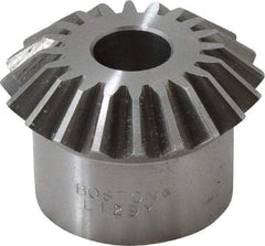 Boston Gear - 10 Pitch, 2" Pitch Diam, 20 Tooth Miter Gear - 0.45" Face Width, 5/8" Bore Diam, 1.62" Hub Diam, 20° Pressure Angle, Steel - Strong Tooling