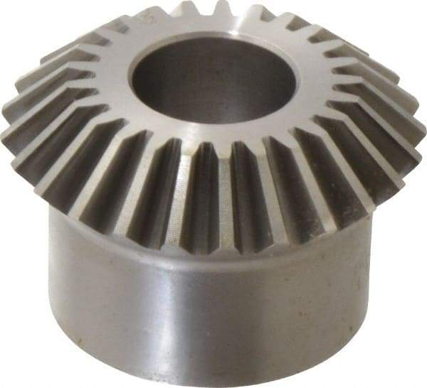 Boston Gear - 10 Pitch, 2-1/2" Pitch Diam, 25 Tooth Miter Gear - 0.56" Face Width, 1" Bore Diam, 2" Hub Diam, 20° Pressure Angle, Steel - Strong Tooling