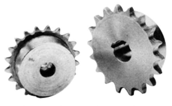 U.S. Tsubaki - 20 Teeth, 1" Chain Pitch, Chain Size 80, Finished Bore Sprocket - 6.392" Pitch Diam, 6.91" Outside Diam - Strong Tooling