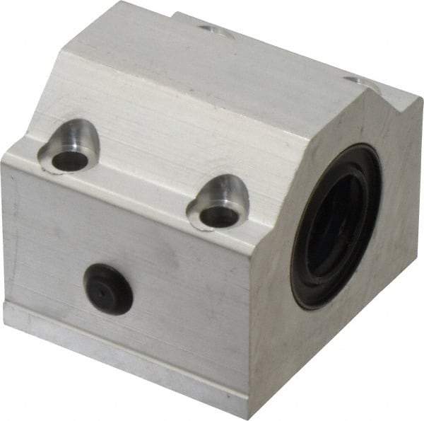 Thomson Industries - 20mm Inside Diam, 4,000 Lbs. Dynamic Capacity, Closed Single Pillow Block Linear Bearing - 50mm Overall Height x 60mm Overall Width, 32mm Btw Mount Hole Centers - Strong Tooling