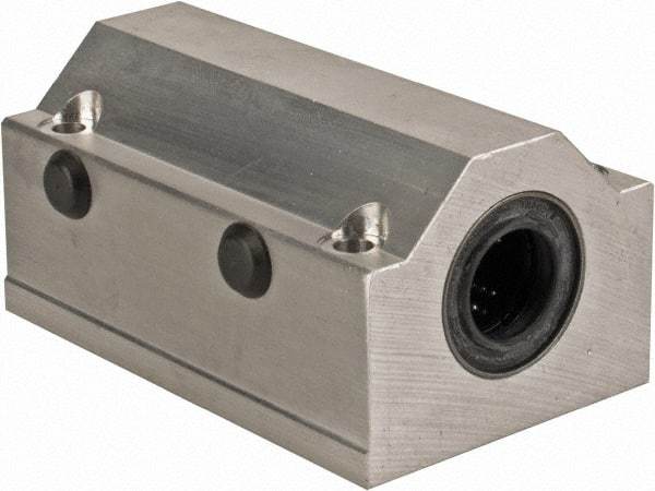 Thomson Industries - 16mm Inside Diam, 4,400 Lbs. Dynamic Capacity, Closed Twin Pillow Block Linear Bearing - 42mm Overall Height x 53mm Overall Width - Strong Tooling