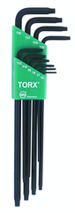 10 Piece - T6; T7; T8; T9; T10; T15; T20; T25; T27; T30 - Torx Long Arm L-Key Set - Strong Tooling