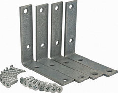 Value Collection - 3" Long x 3/4" Wide, Steel, Corner Brace - Galvanized - Strong Tooling