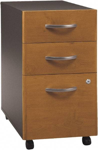 Bush Business Furniture - 15-3/4" Wide x 27.88" High x 20-1/4" Deep, 3 Drawer Pedestal - Laminate Over Wood, Natural Cherry & Graphite Gray - Strong Tooling