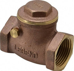 Legend Valve - 1" Brass Check Valve - Inline, FNPT x FNPT, 200 WOG - Strong Tooling