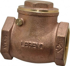 Legend Valve - 1-1/2" Brass Check Valve - Inline, FNPT x FNPT, 200 WOG - Strong Tooling