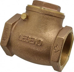 Legend Valve - 2" Brass Check Valve - Inline, FNPT x FNPT, 200 WOG - Strong Tooling